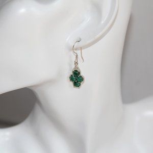 STS Jewels Sterling Silver Malachite Drop Earrings